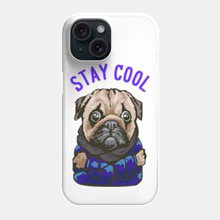 Stay Cool Pug Dogs Illustration Phone Case