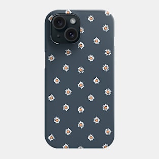 Boho Floral Pattern Delicate Daisy Wild Flowers Daisies Dark Blue Phone Case