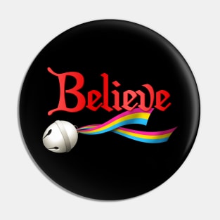 Believe Pansexual Pride Jingle Bell Pin