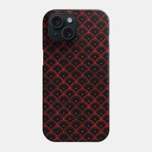 Dotted Scales in Black and Ruby Red Vintage Faux Foil Art Deco Vintage Foil Pattern Phone Case