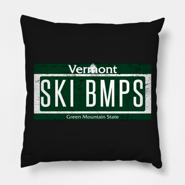 Skiing Moguls Ski Bumps Skiing Vermont Ski East Pillow by grillingmontana