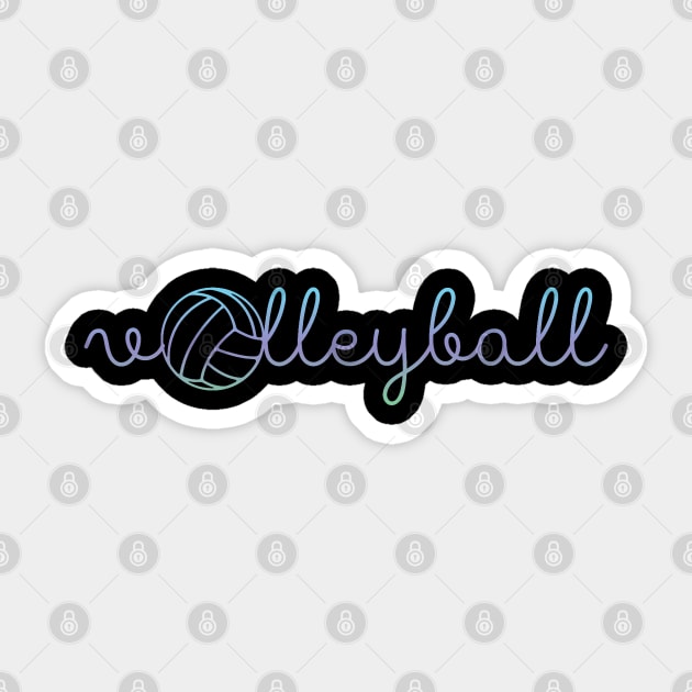 volleyball cursive - Volleyball - Sticker | TeePublic