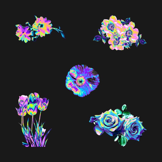 New Holo Flower Assortment by dinaaaaaah