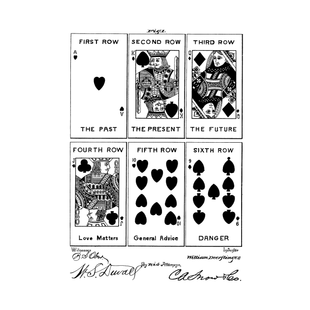 Playing Card Vintage Patent Hand Drawing by TheYoungDesigns