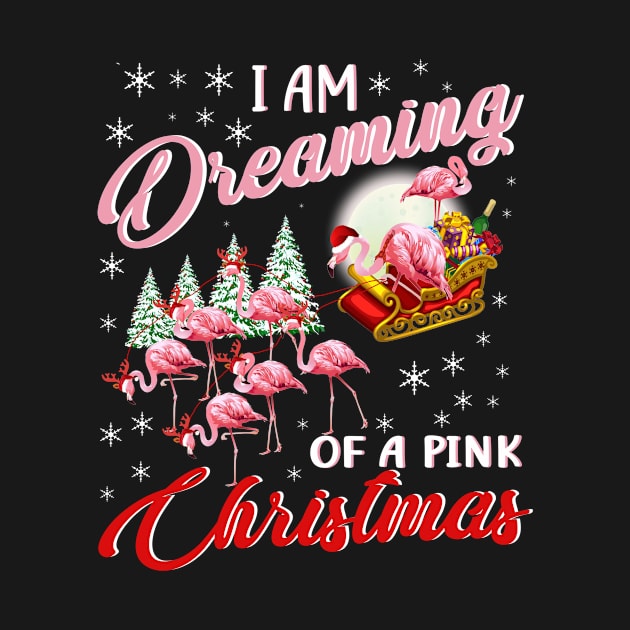 I Am Dreaming Of A Pink Christmas Flamingo Cute by jenneketrotsenburg