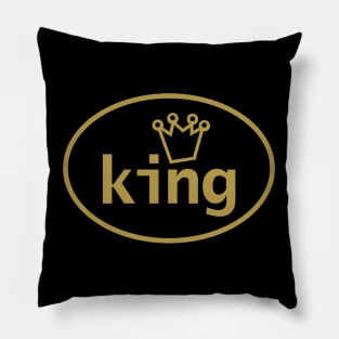 Gold King and Crown Oval Pillow