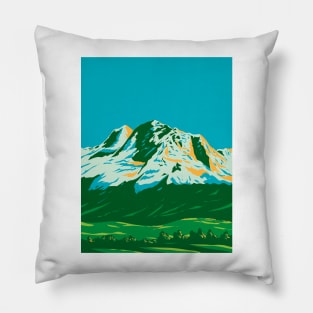 Cordillera Blanca with Huandoy Huascaran and Chopicalqui in Peru WPA Art Deco Poster Pillow