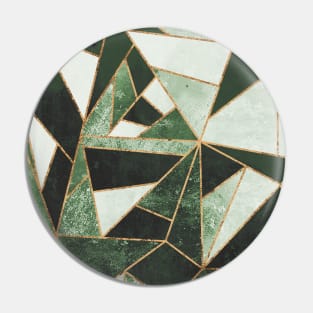 Jade Green and Gold Modern Terrazzo Gems Pin