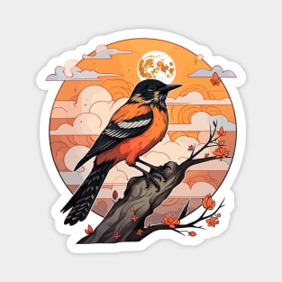 Baltimore oriole and moon Magnet