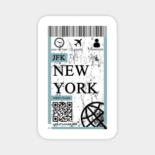 New York flight ticket boarding pass abstract Magnet