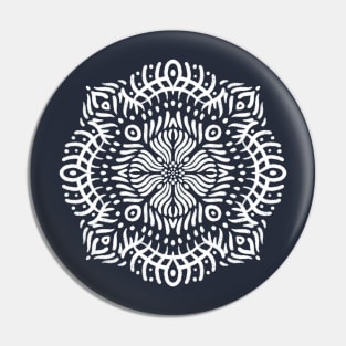 Inner Flow Black and White Mandala Pin