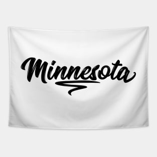 Black Minnesota Retro Text Tapestry