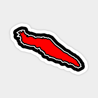 Texada Island in a Simple Red Silhouette - Clean and Classic - Texada Island Magnet