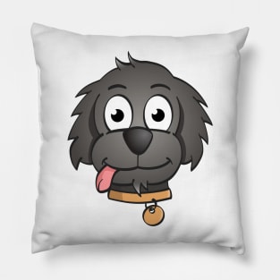 Funny cartoon style illustration of a dog head Pillow