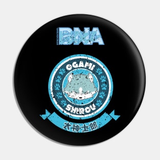 BRAND NEW ANIMAL (BNA): OGAMI SHIROU CHIBI CIRCLE (GRUNGE STYLE) Pin