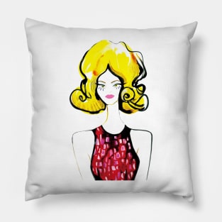 Blond girl Pillow