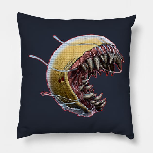 P.A.C man pixel Pillow by arxitrav