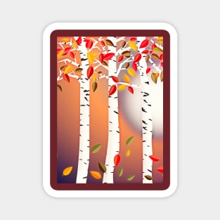 Autumn Birch Forest Magnet