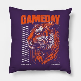 Vintage Gameday Tiger // Purple and Orange Awesome Tiger // Football Game Day Pillow