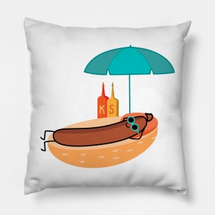 Bratwurst on the beach Pillow