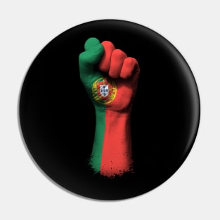 Flag of Portugal on a Raised Clenched Fist Pin