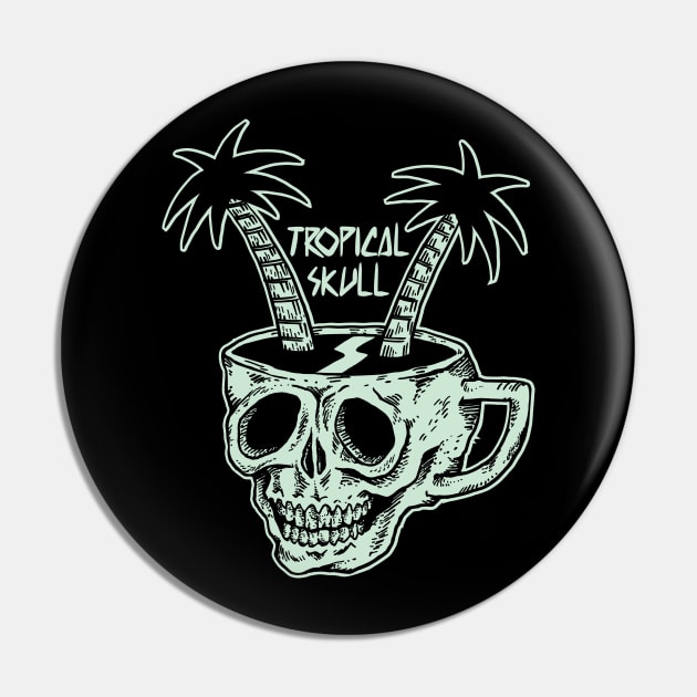 Tropical Skull Pin by cesarcartum