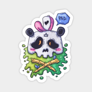 Cool Panda Bear Skully Skull in Rainbow Colors Magnet