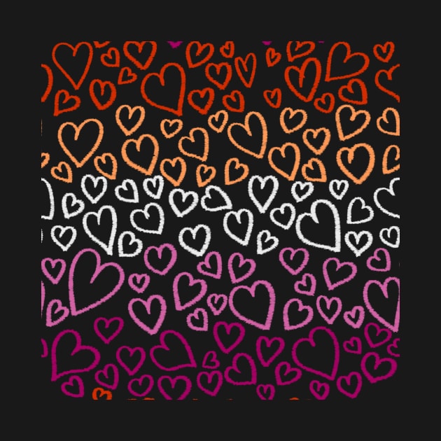 Lesbian Pride Heart Pattern by JustGottaDraw