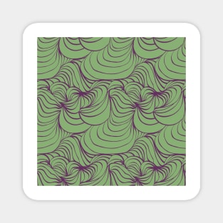 Green and Purple Line Art Pattern Magnet