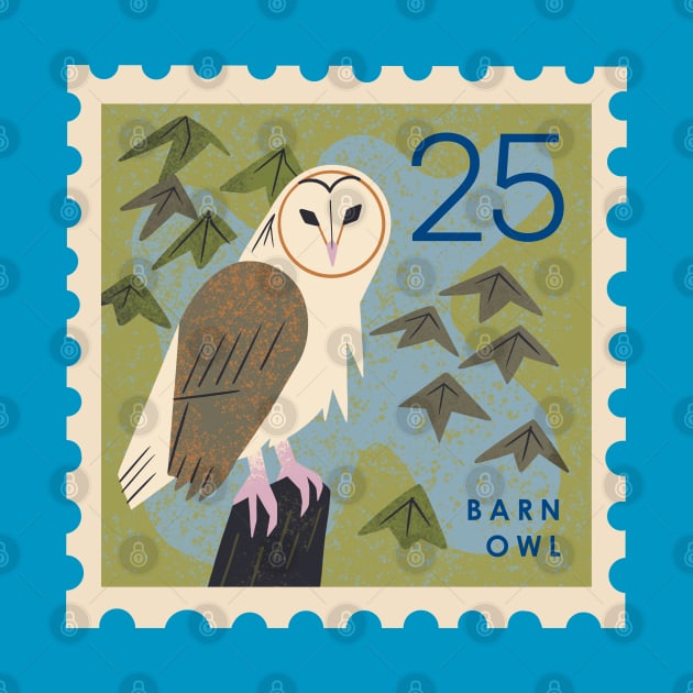 Barn Owl Postage Stamp by Renea L Thull