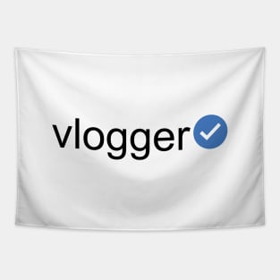 Verified Vlogger (Black Text) Tapestry