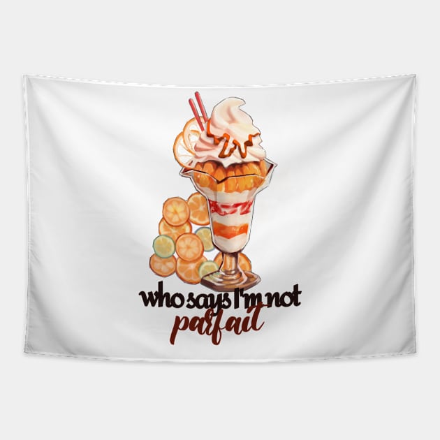 Confident Orange Parfait Dessert Tapestry by Mamory-food