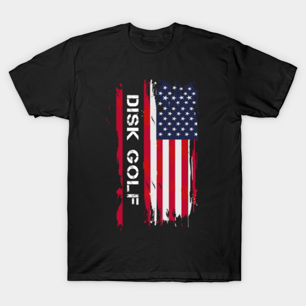 Discover Disk Golf Patriotic USA Flag - Disk Golf - T-Shirt
