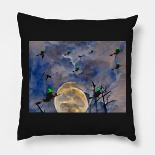 WITCHES RACING HOME FOR TEA AFTER HALLOWEEN Pillow