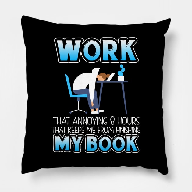 Funny Book Lover Gift Pillow by KsuAnn