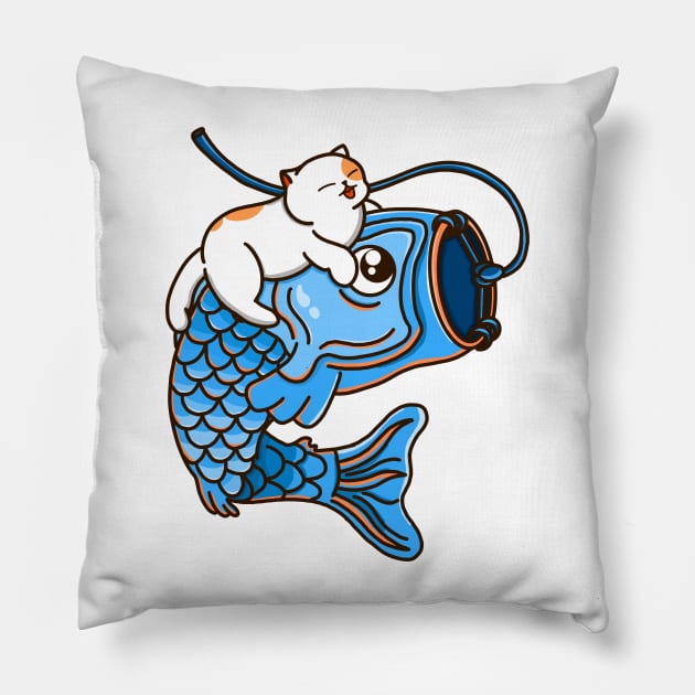 Blue Koinobori Pillow by Kimprut