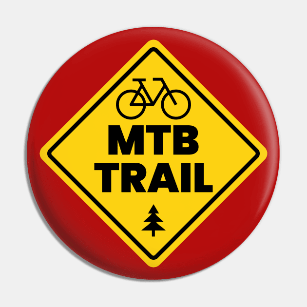Mountain Bike Trail Sign Pin by ICONZ80