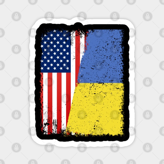 UKRAINIAN ROOTS | Half American Flag | UKRAINE Magnet by UniqueBoutiqueTheArt