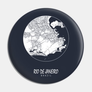 Rio de Janeiro, Brazil City Map - Full Moon Pin