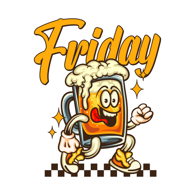 Friday Retro Vintage Beer Lover by TeesbyJohn