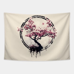Vintage Japan cherry blossom tree Tapestry