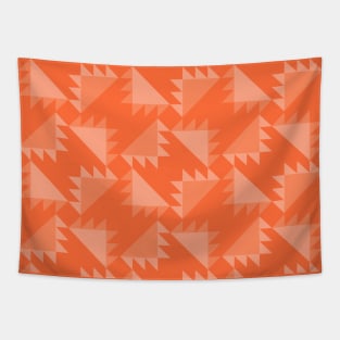 Orange Barrister's Block Patchwork Pattern Tapestry