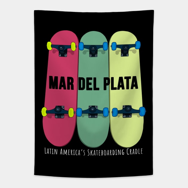 Mar del Plata Latin America’s Skateboarding Cradle Skateboarding Skate Tapestry by DiegoCarvalho