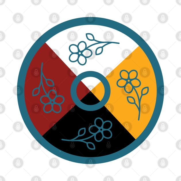 Medicine Wheel Floral WAWEZHI CANADA by WAWEZHI