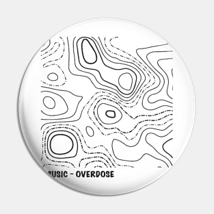 Music Overdose Vintage Swirls - Music Lover - No Music No Life Quote Pin