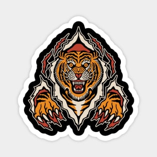 Tiger Traditional tattoo Magnet