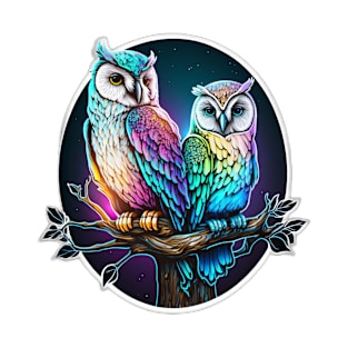 16 bit Owls Irridescent Majestic Moonlight T-Shirt