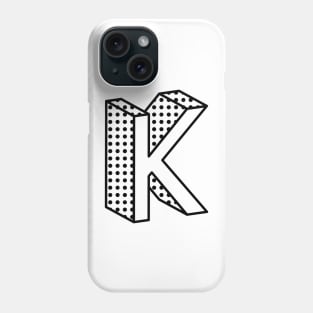 3D Ben Day Dot Isometric Letter K Phone Case