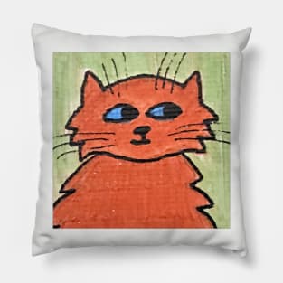 Whimsical Cat Portrait #11 Pillow