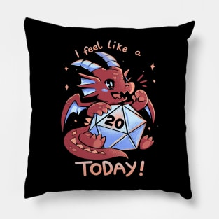 I Feel Like a 20 Today – Cute Red Dragon Pillow